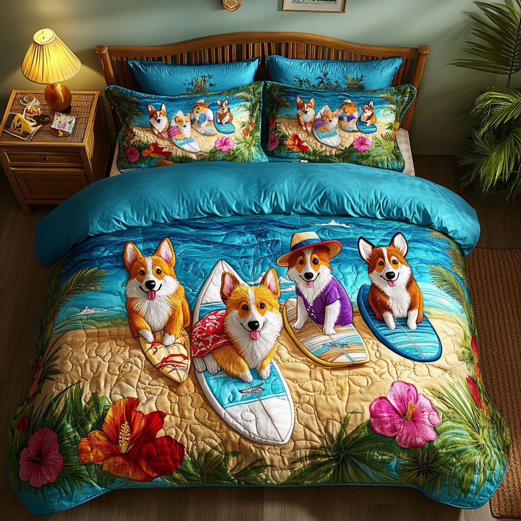 Surf Vibes Only 3-Piece Quilted Bedding Set - Single (59" x 70")
