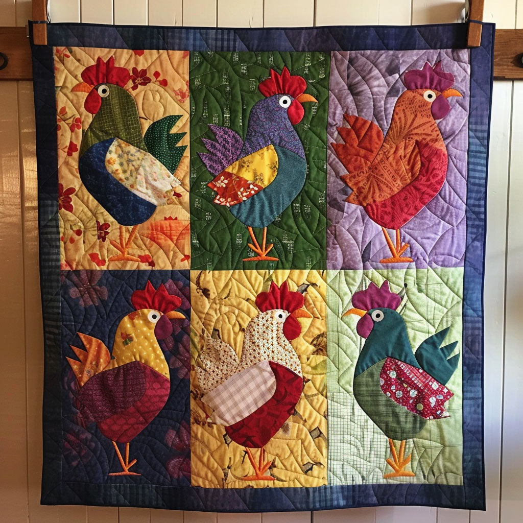 Sweet Chickens Quilted Blanket - Throw (55" x 60")