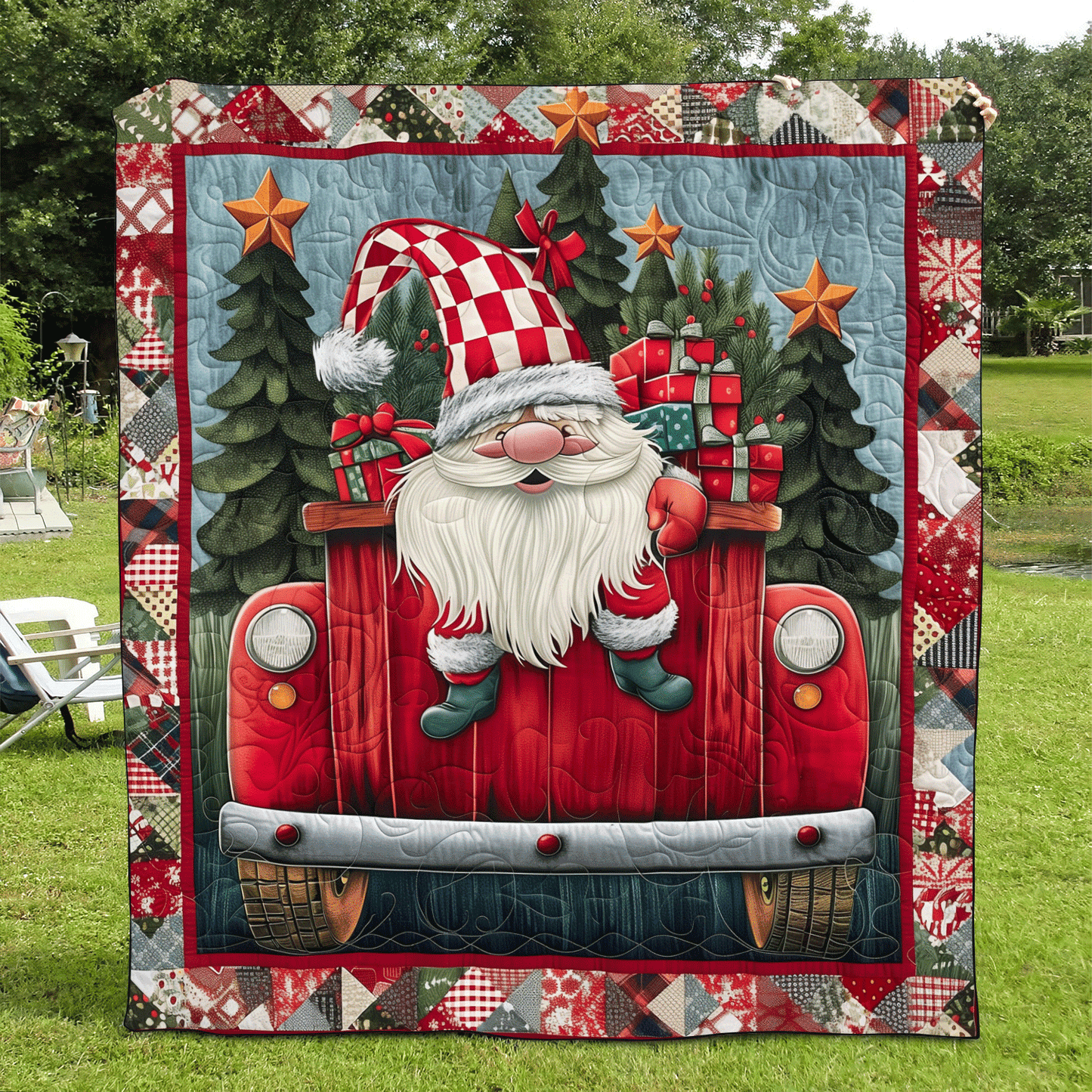 Sweet Gnome Quilted Blanket - Throw (55" x 60")
