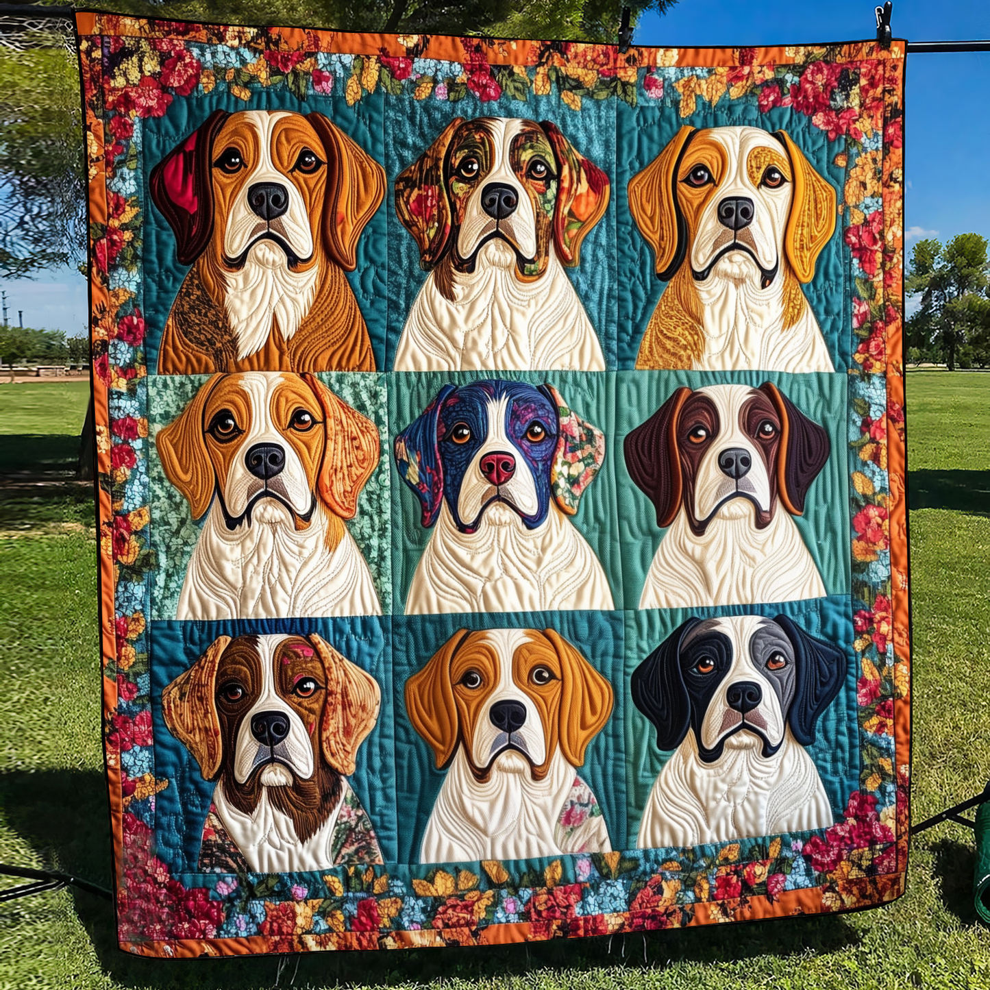 Sweet Beagle Quilted Blanket - Throw (55" x 60")