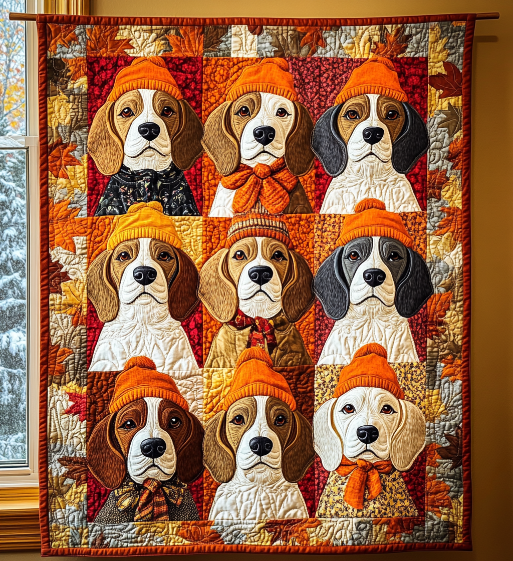 Sweet Beagle Quilted Blanket - Throw (55" x 60")