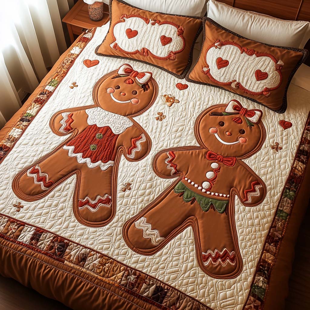 Sweet Ginger Duo 3-Piece Quilted Bedding Set - Single (59" x 70")