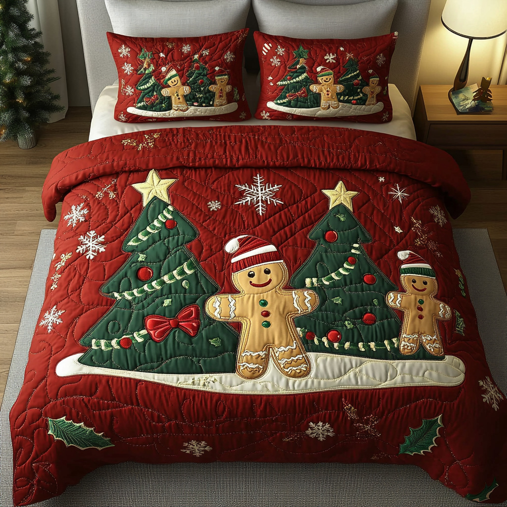 Sweet Holiday Magic 3-Piece Quilted Bedding Set - Single (59" x 70")