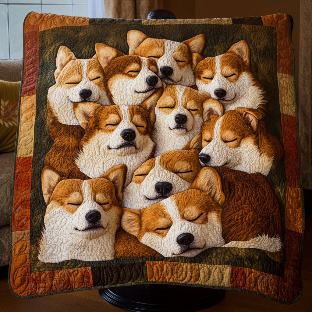 Sweet Puppy Snuggles Quilted Blanket - Throw (55" x 60")