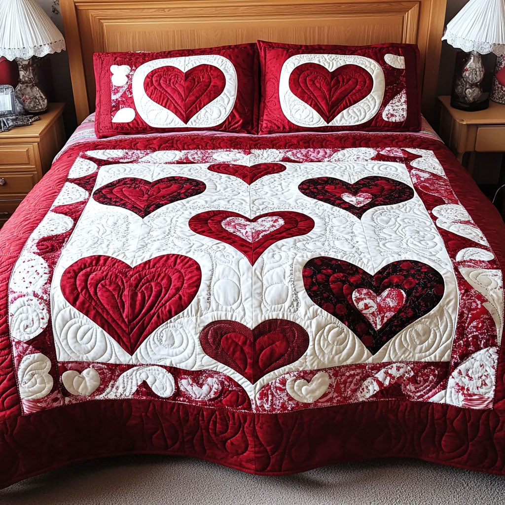 Sweetheart Harmony 3-Piece Quilted Bedding Set - Single (59" x 70")