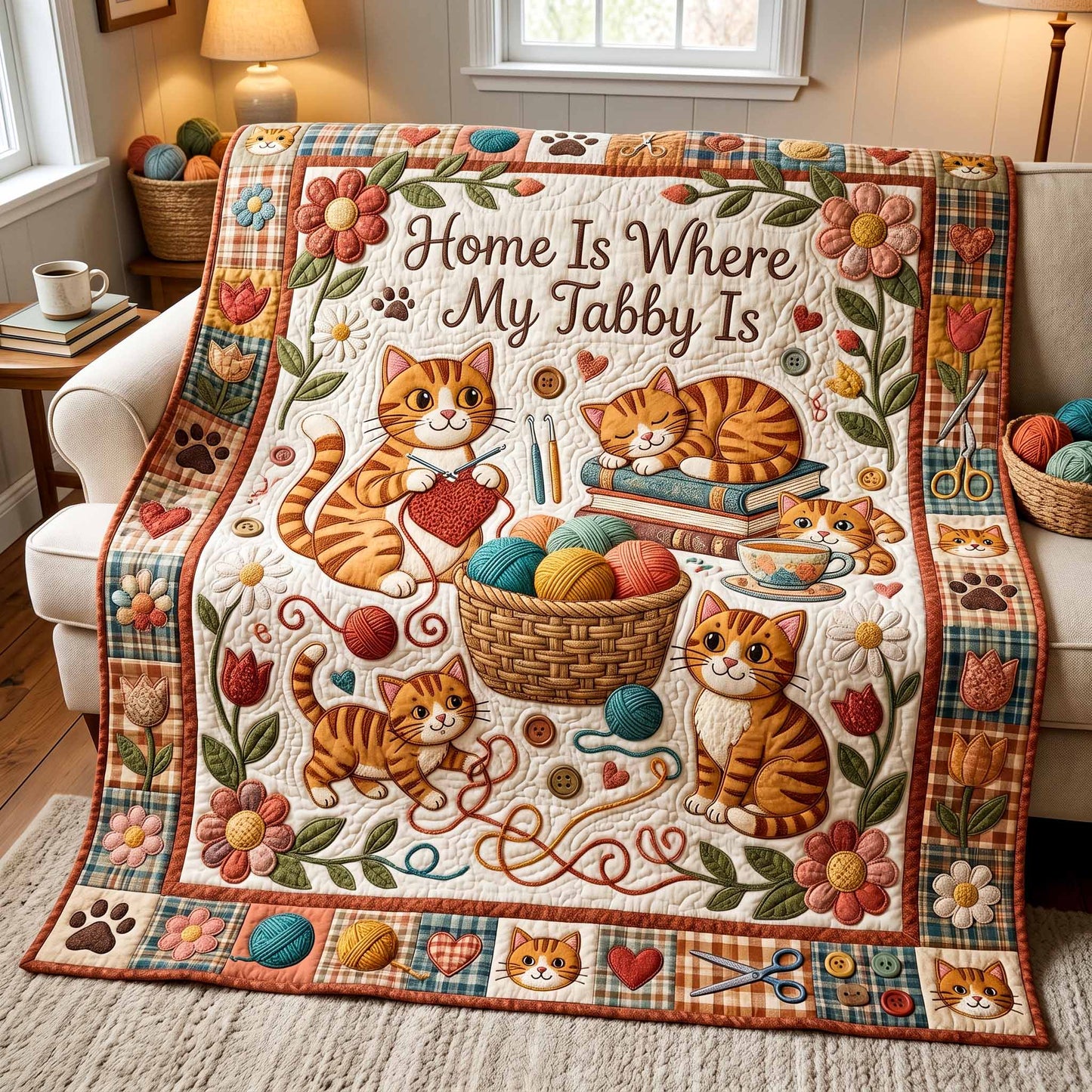 Tabby Home Quilted Blanket - Baby (30" x 40") - Pack 1