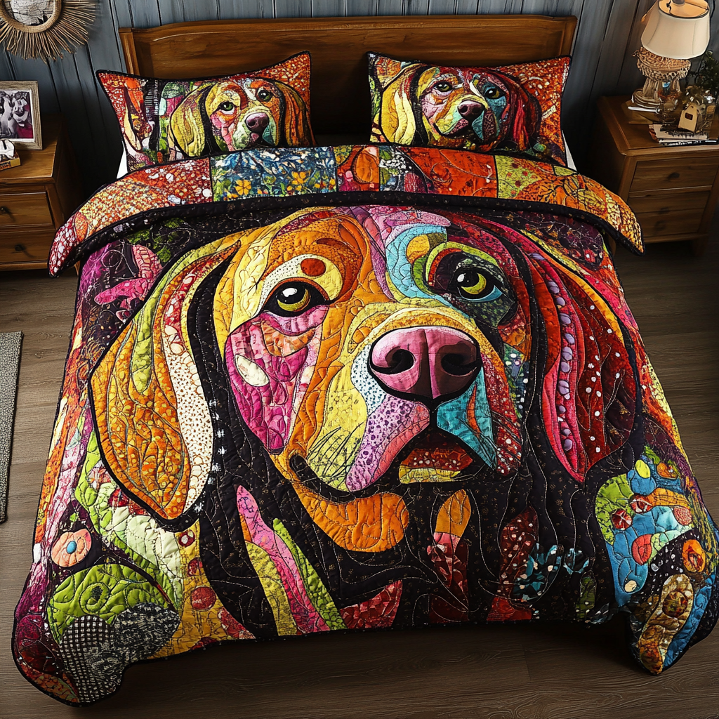 Tail Wag 3-Piece Quilted Bedding Set - Single (59" x 70")