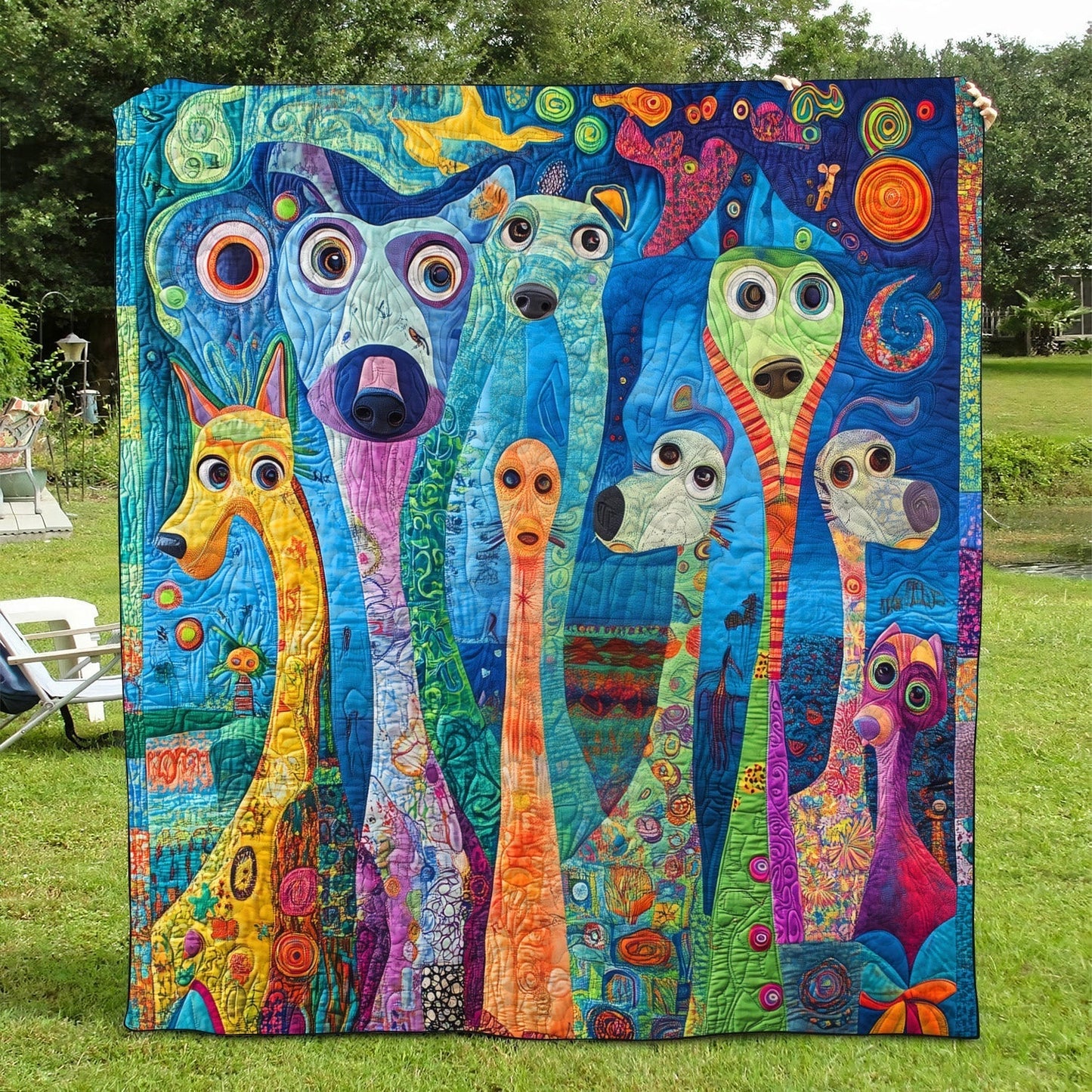 Tail Waggers Quilted Blanket - Throw (55" x 60")