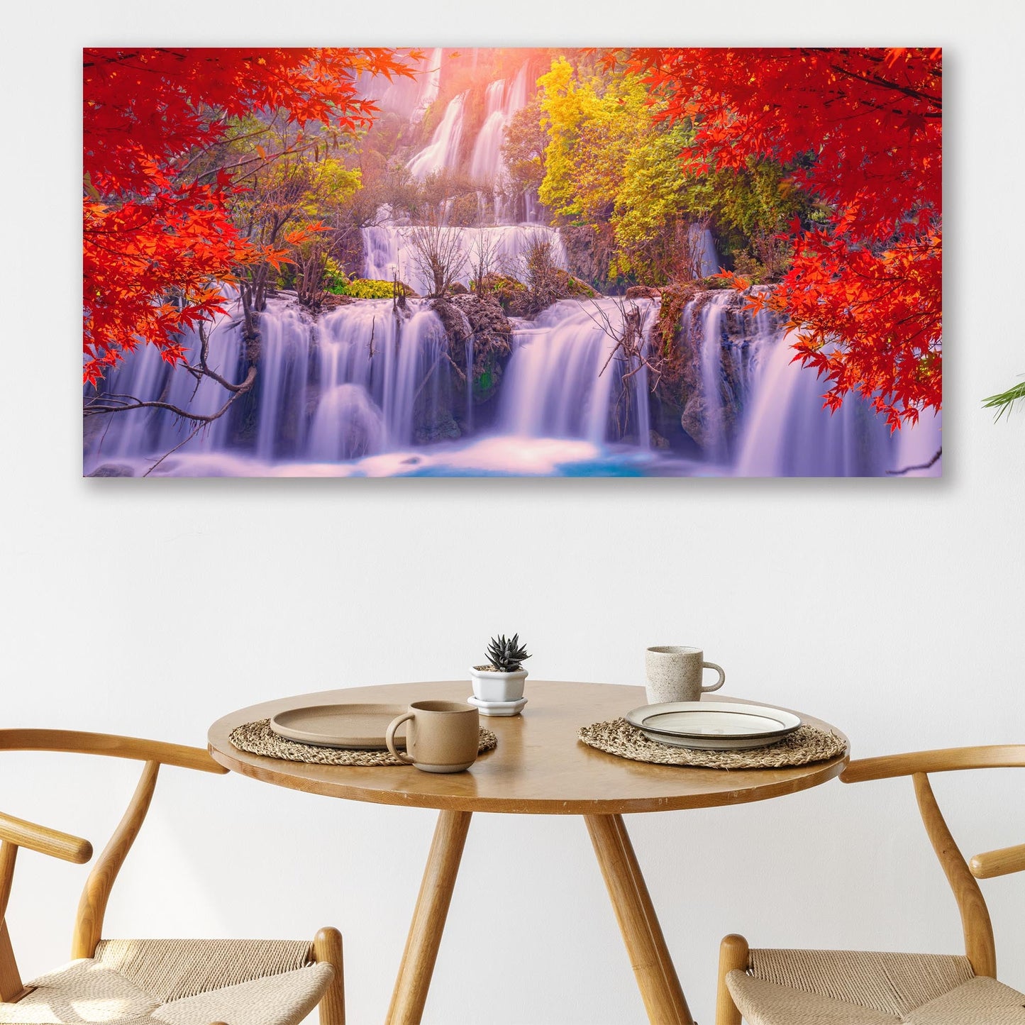 Autumn Waterfalls Canvas Wall Art