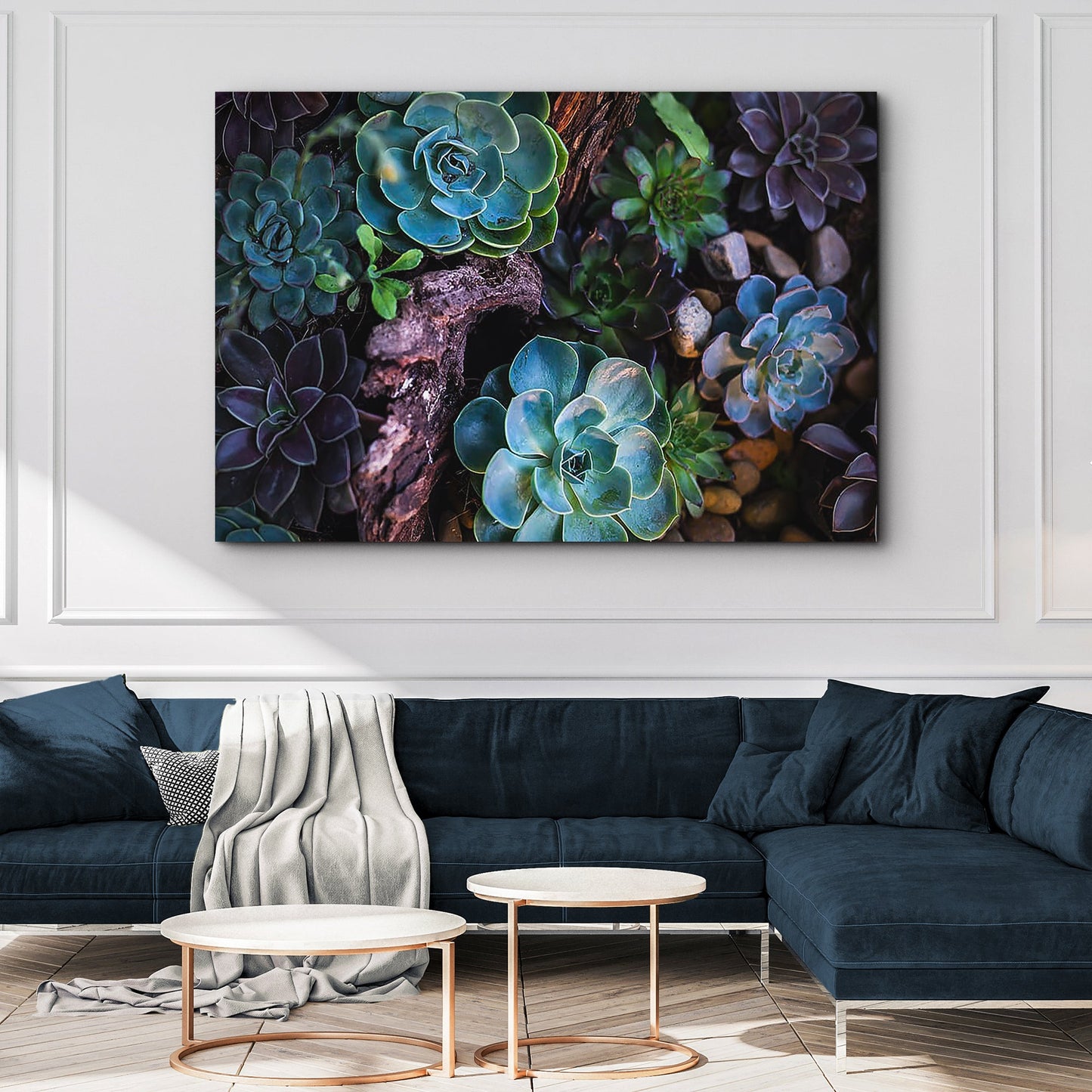 Green And Purple Succulents Canvas Wall Art (Free Shipping)