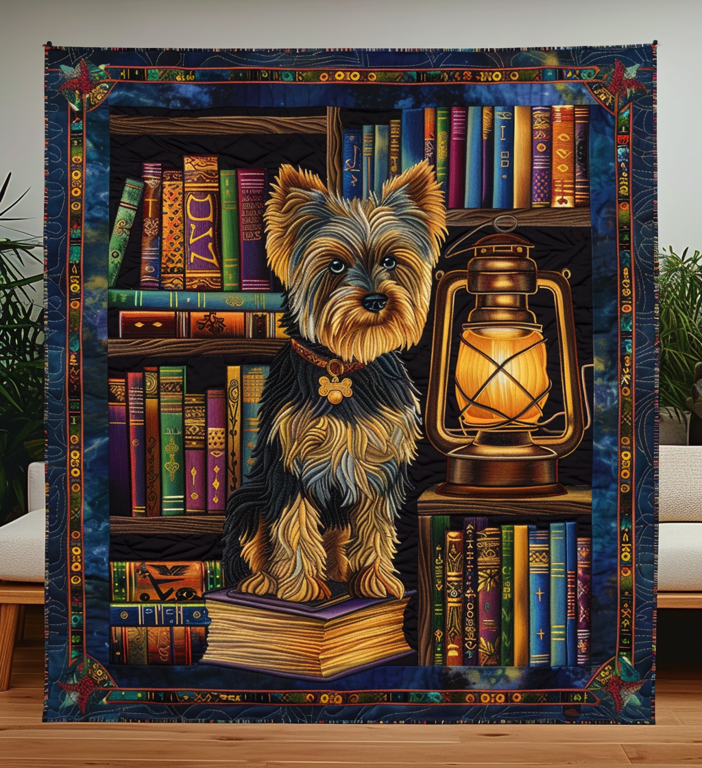 Tales With Terrier Quilted Blanket - Throw (55" x 60")