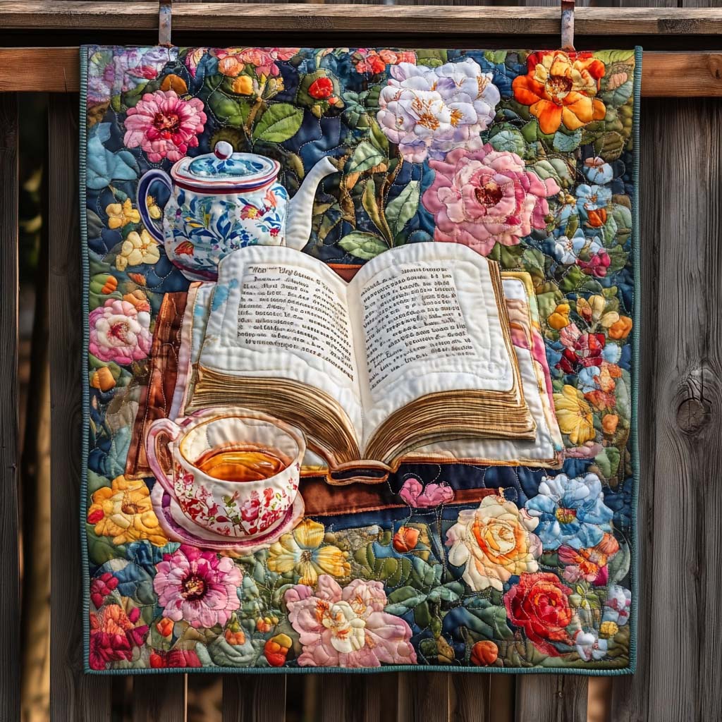 Tea And Roses Quilted Blanket - Throw (55" x 60")