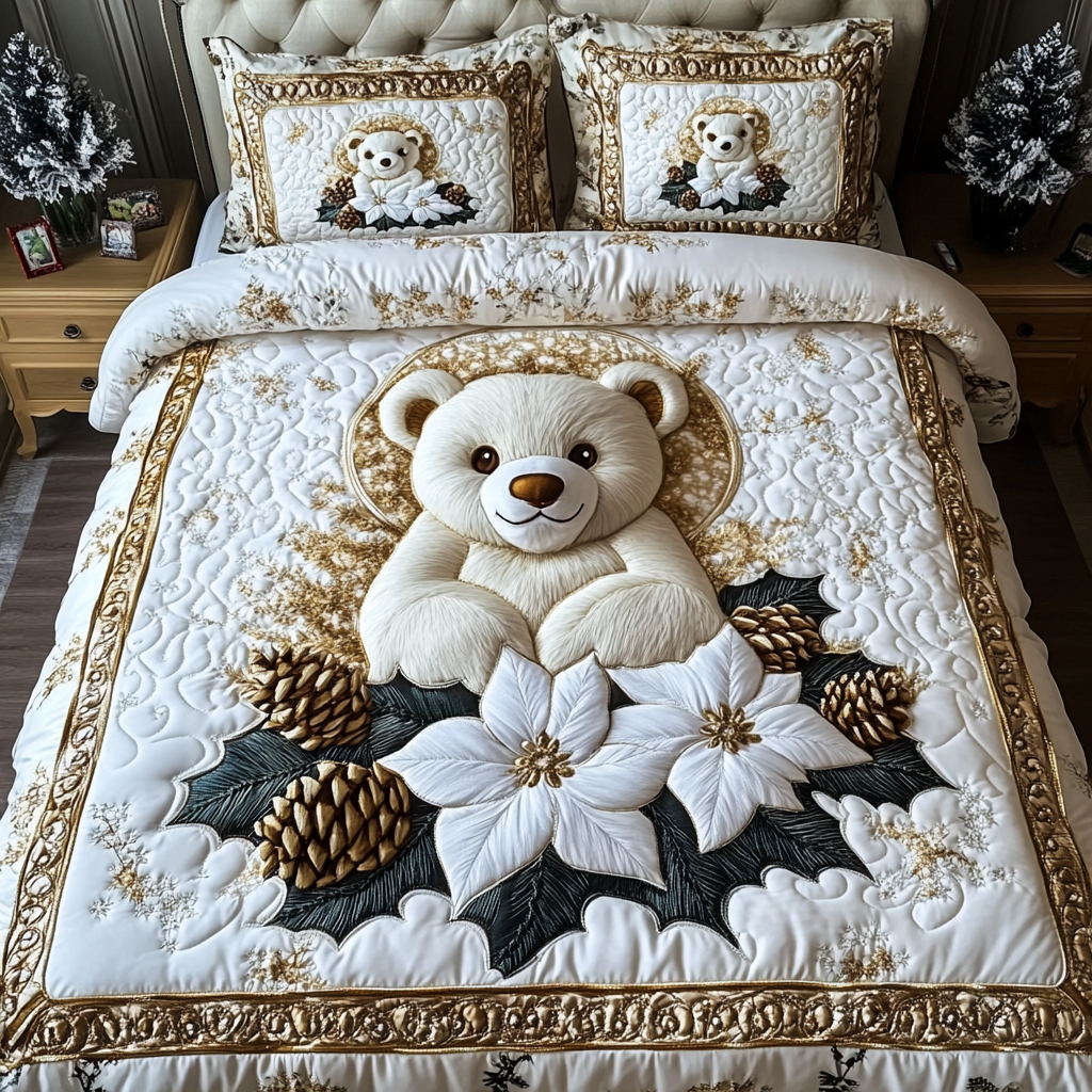 Teddy Haven Quilted Bedding Set - Single (59" x 70")