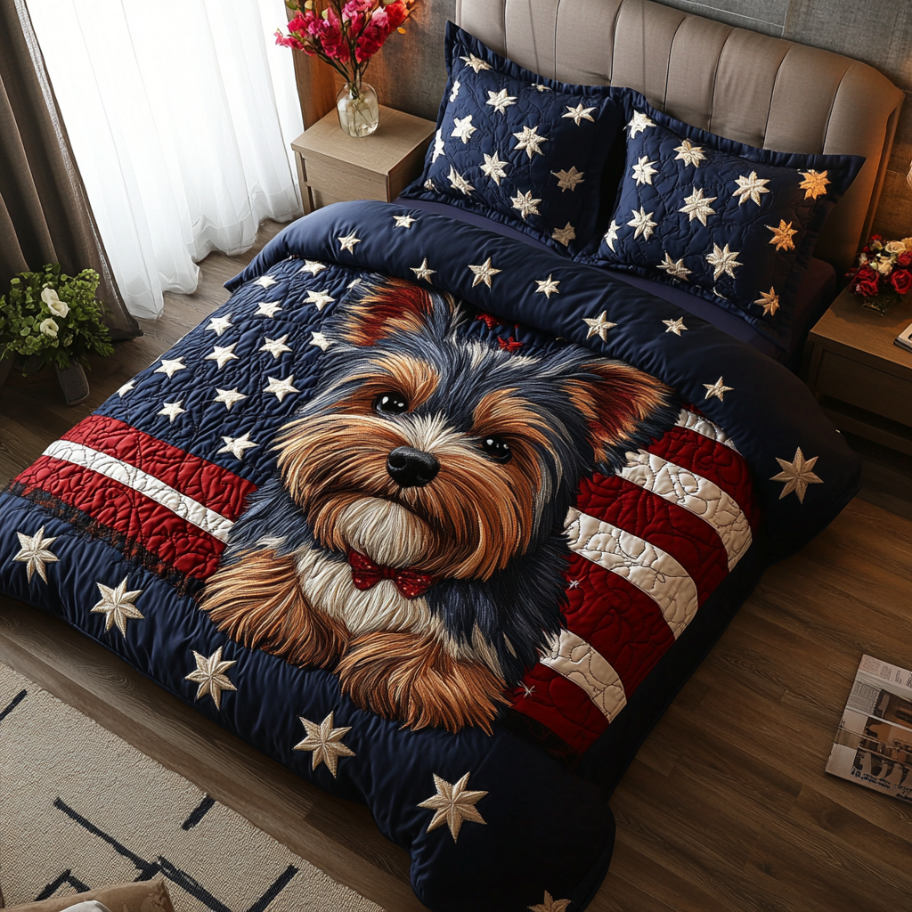 Terrier Spirit 3-Piece Quilted Bedding Set - Single (59" x 70")