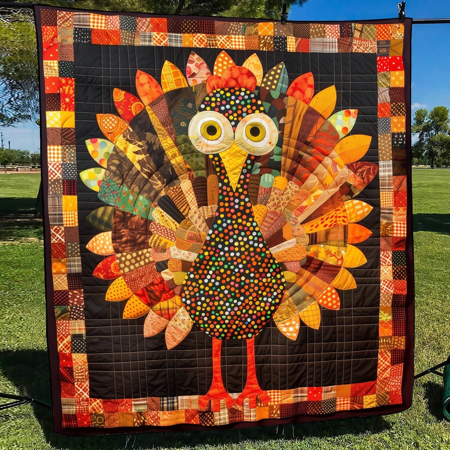 Thankful Turkey Quilted Blanket - Throw (55" x 60")