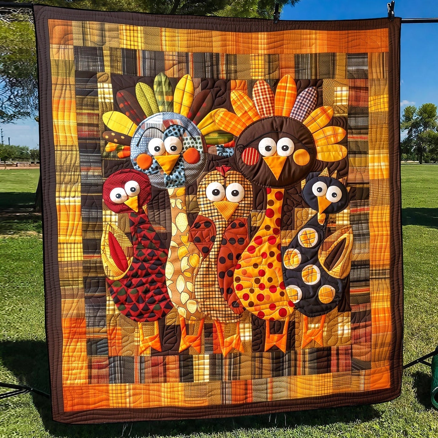 Thanksgiving Family Quilted Blanket - Throw (55" x 60")