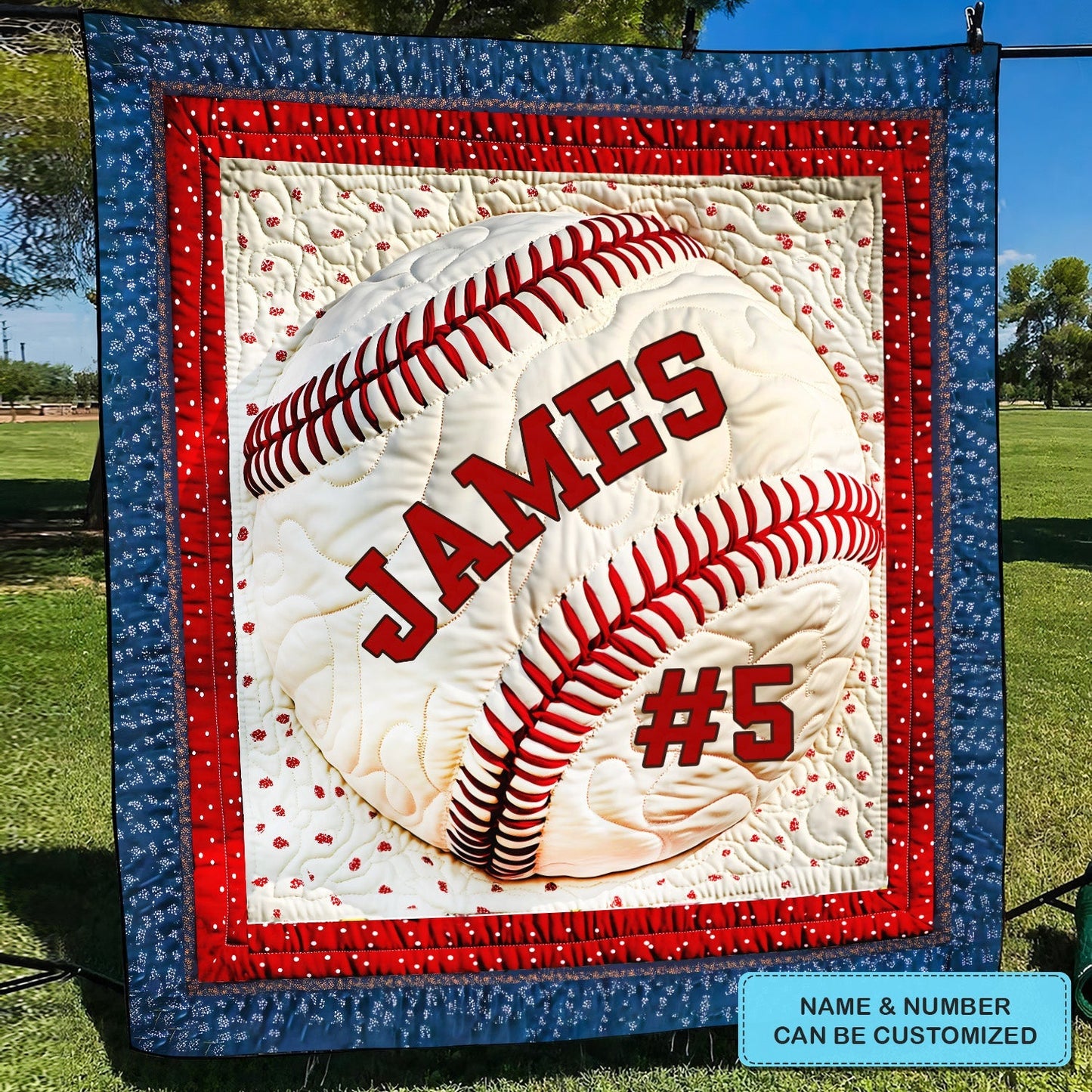 The Big League Personalized Quilted Blanket - Throw (55" x 60") - No