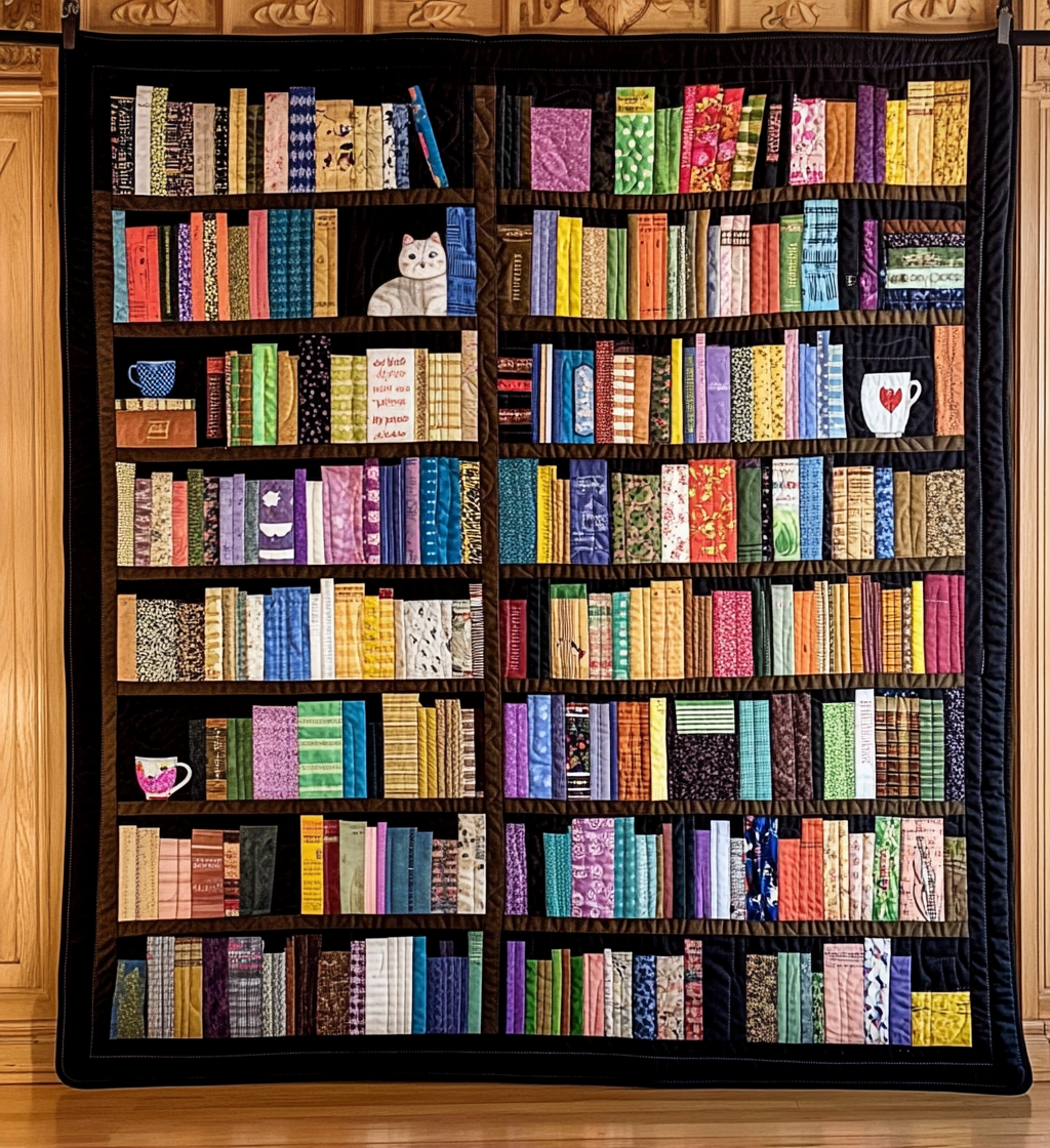 The Bookshelf Beauty Quilted Blanket - Throw (55" x 60")