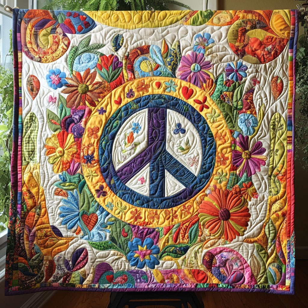 The Flower of Peace Quilted Blanket - Baby (30" x 40")