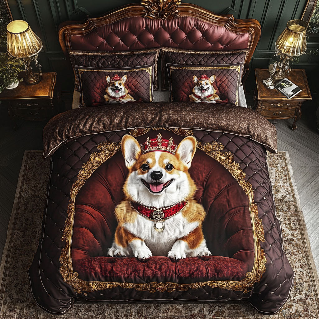The Velvet Corgi 3-Piece Quilted Bedding Set - Single (59" x 70")
