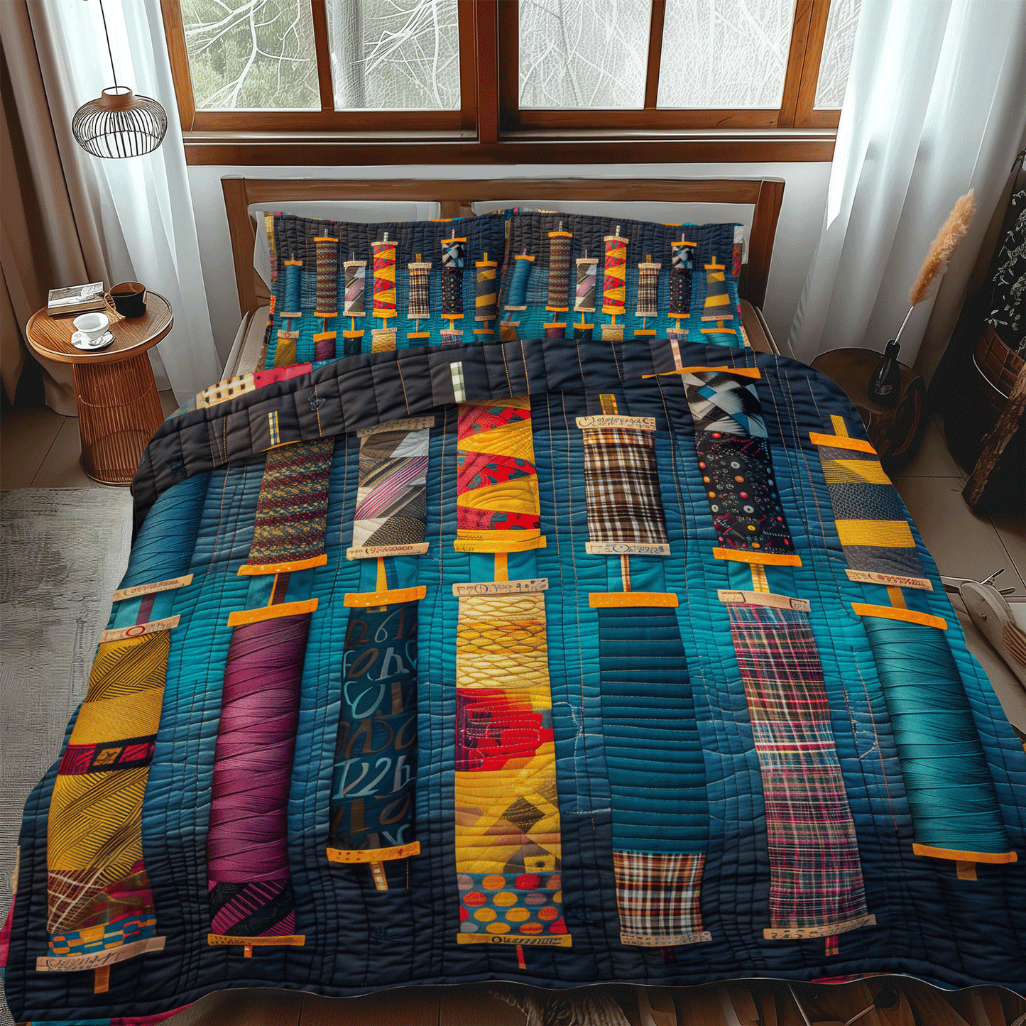 Threaded Harmony 3-Piece Quilted Bedding Set - Single (59" x 70")