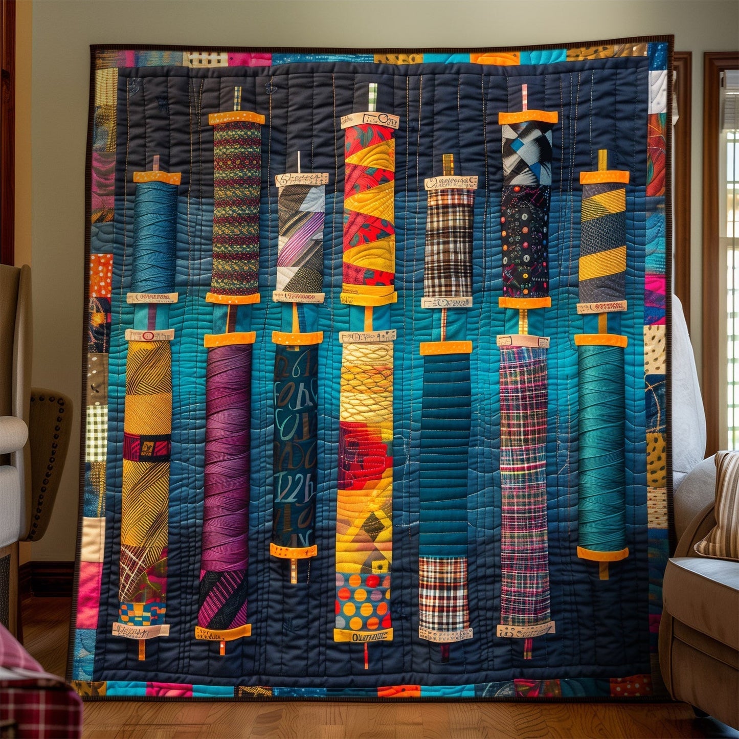 Threaded Harmony Quilted Blanket - Throw (55" x 60")