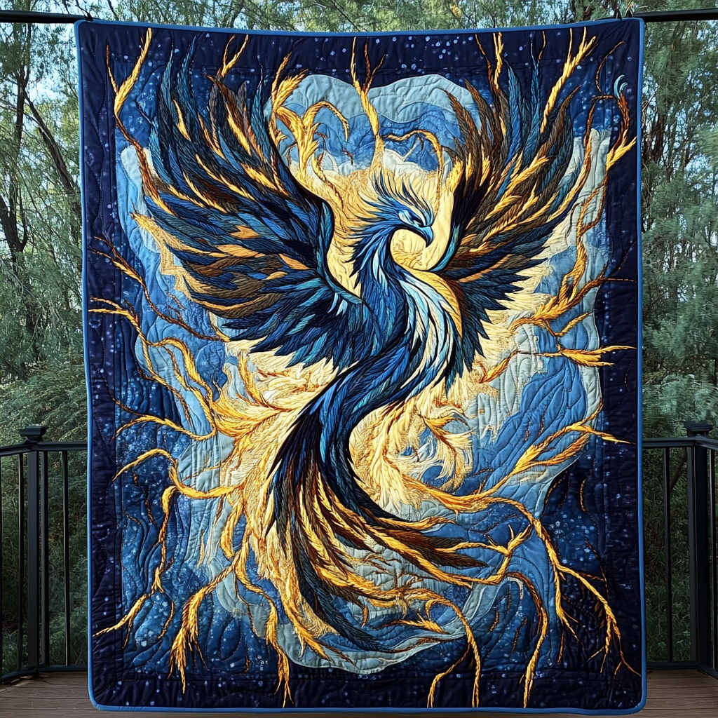 Thunder Phoenix Quilted Blanket - Throw (55" x 60")