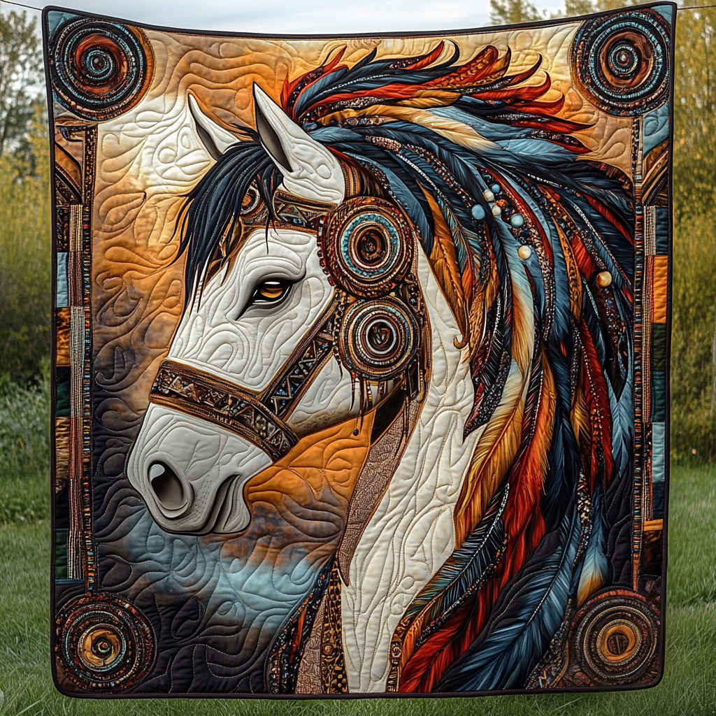 Thunder Steed Quilted Blanket - Throw (55" x 60")