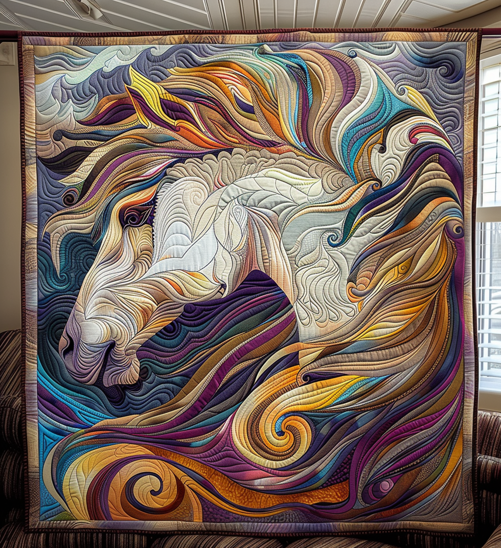 Thunderhoof Beauty Quilted Blanket - Throw (55" x 60")
