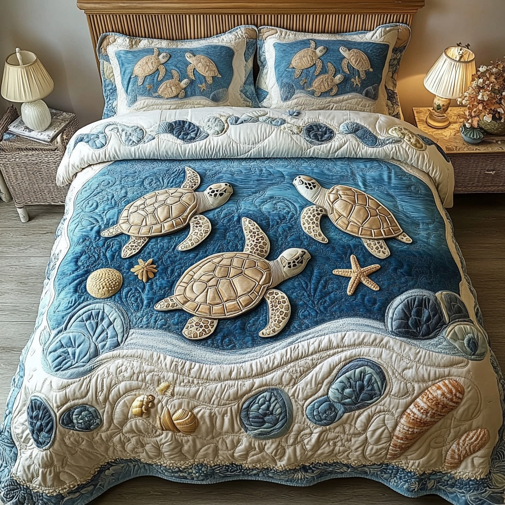 Tidal Comfort 3-Piece Quilted Bedding Set - Single (59" x 70")