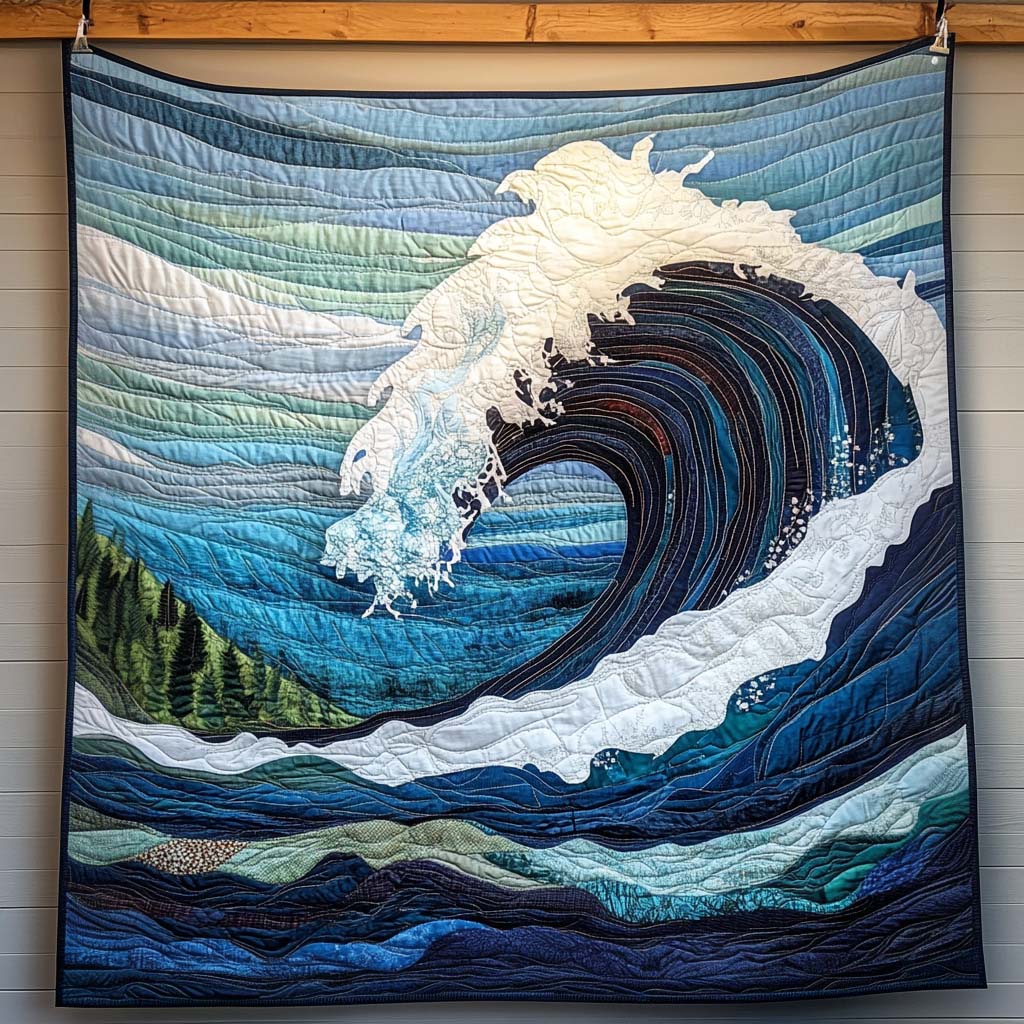Tidal Surge Quilted Blanket - Throw (55" x 60")