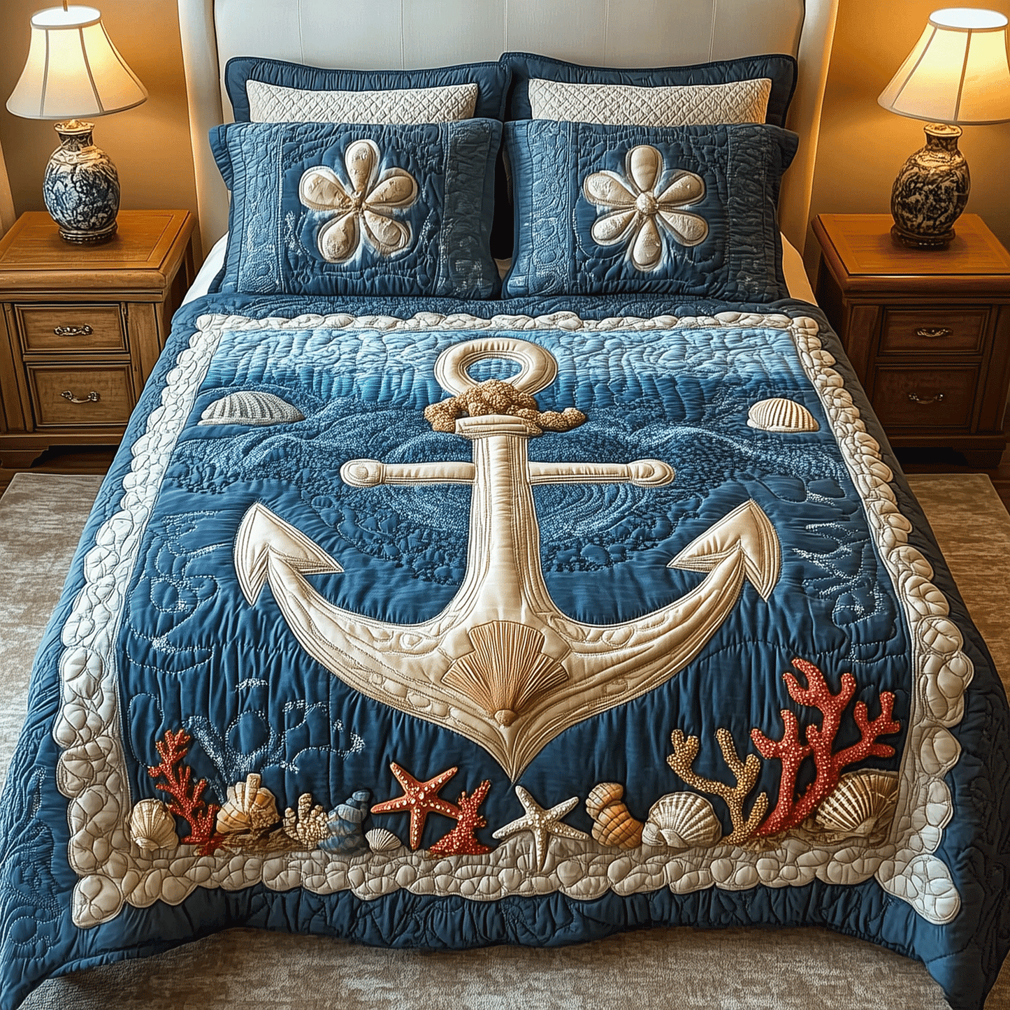 Tidal Tranquility 3-Piece Quilted Bedding Set - Single (59" x 70")
