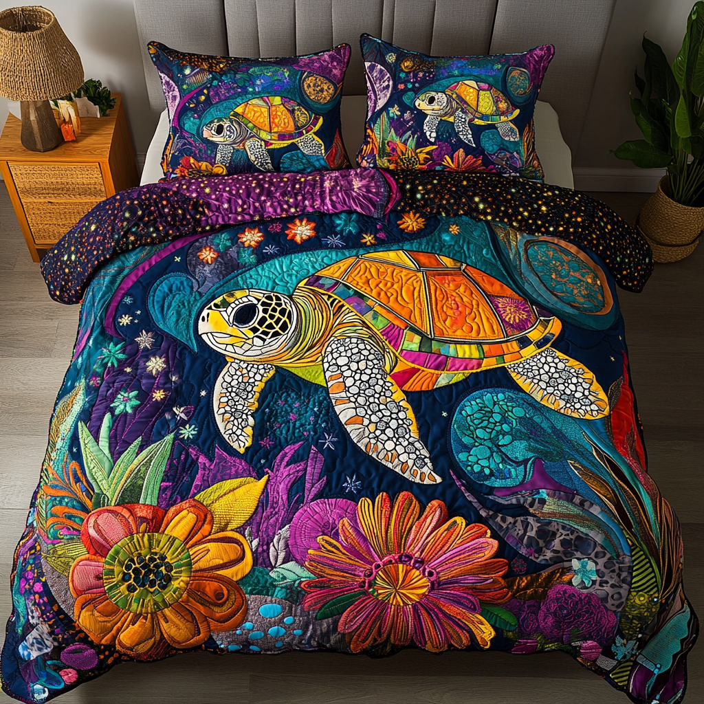 Tide Rider 3-Piece Quilted Bedding Set - Single (59" x 70")