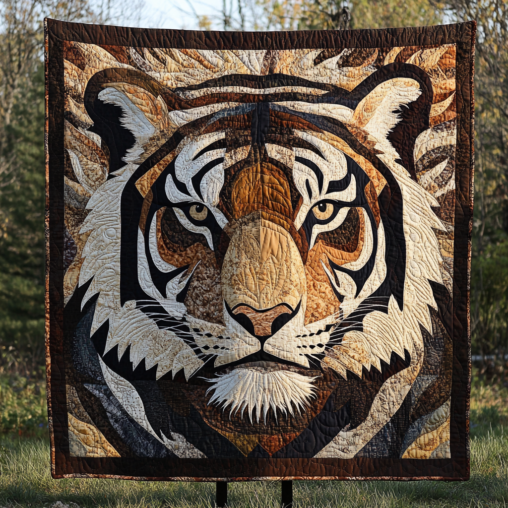 Tiger Prowl Quilted Blanket - Throw (55" x 60")