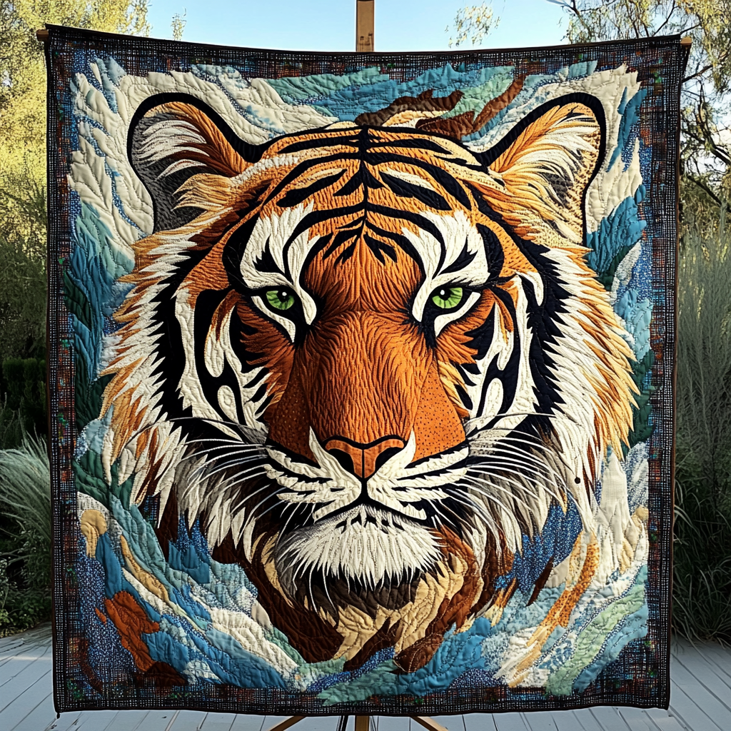 Tiger Spirit Quilted Blanket - Throw (55" x 60")