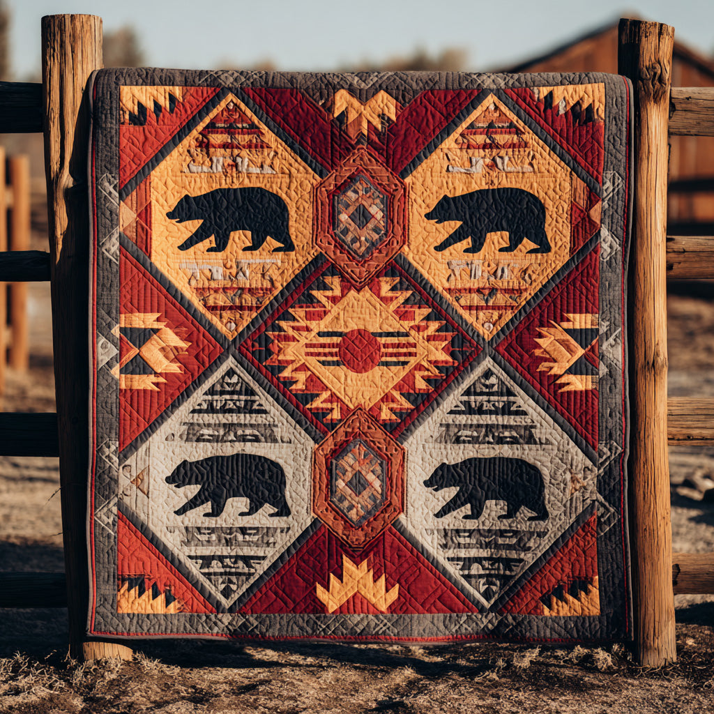 Timber Bear Quilted Blanket - Baby (30" x 40") - Pack 1