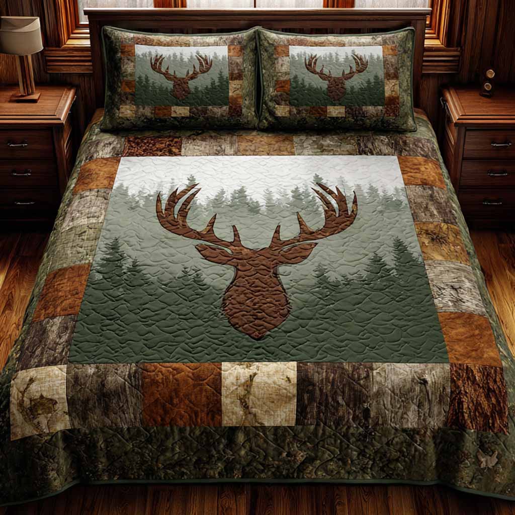 Timber Lodge 3-Piece Quilted Bedding Set - Single (59" x 70")
