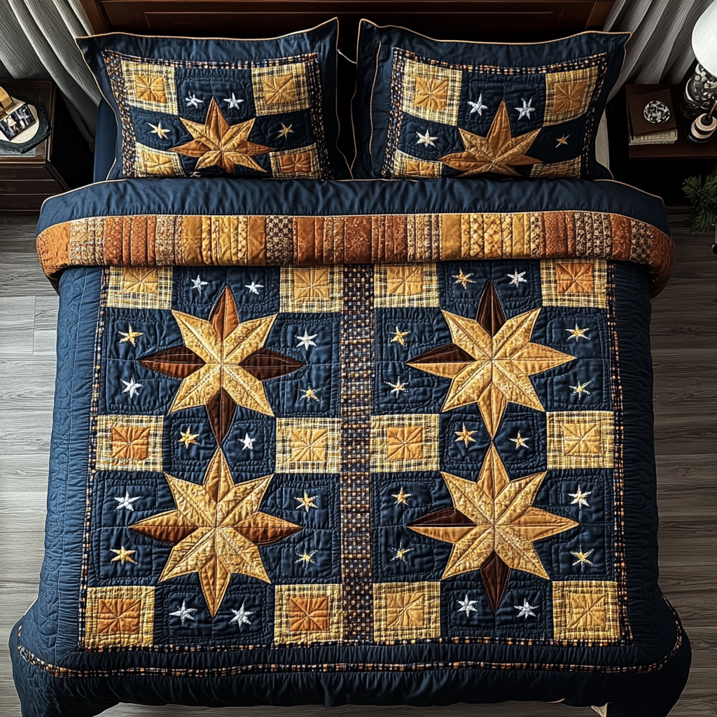 Timber Star 3-Piece Quilted Bedding Set - Single (59" x 70")
