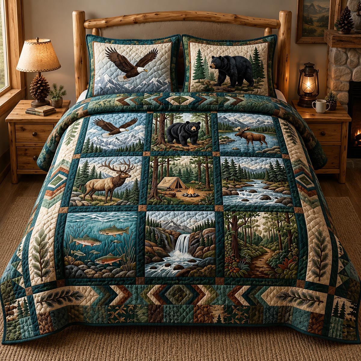 Timber Trails 3-Piece Quilted Bedding Set - Single (59" x 70")