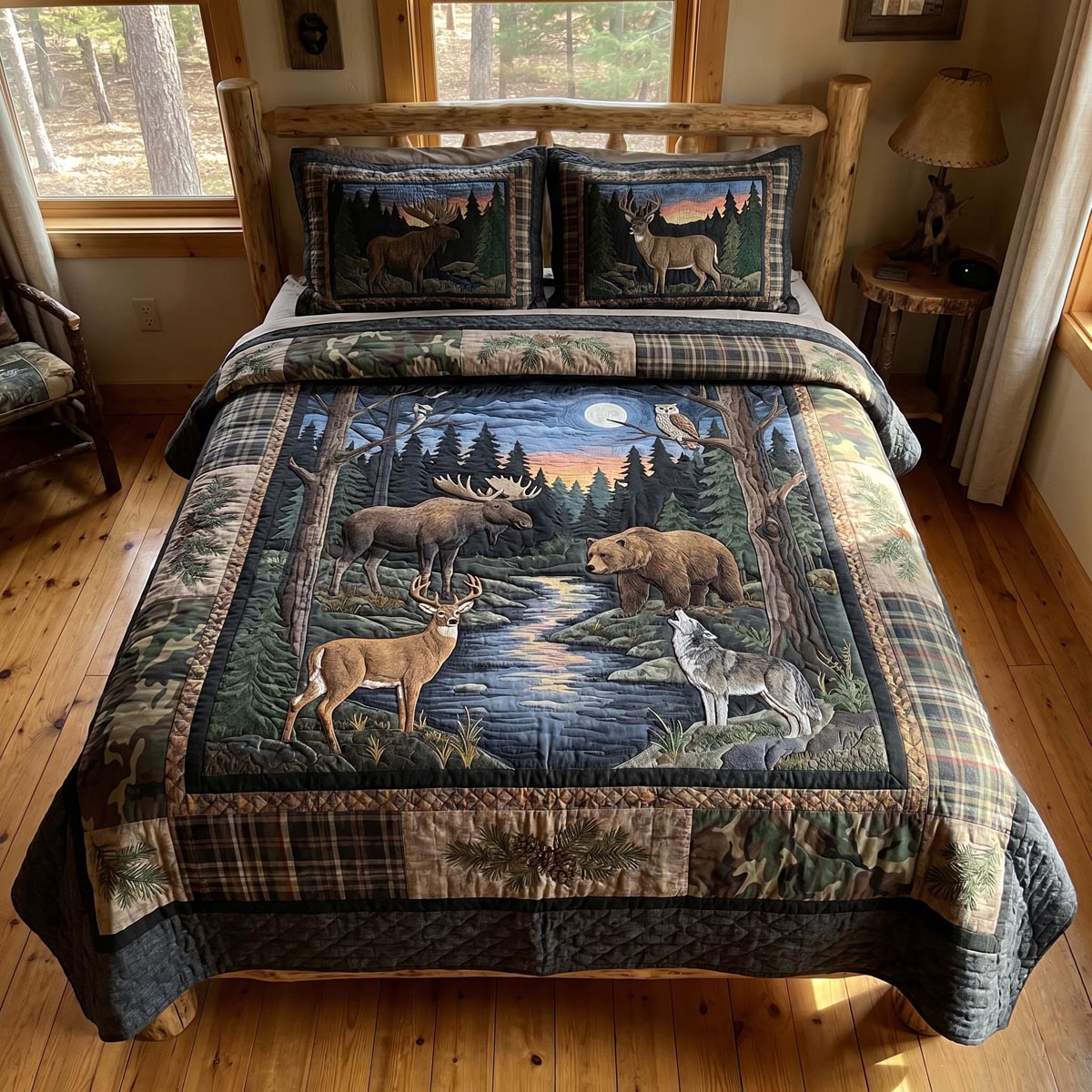 Timber Valley 3-Piece Quilted Bedding Set - Single (59" x 70")