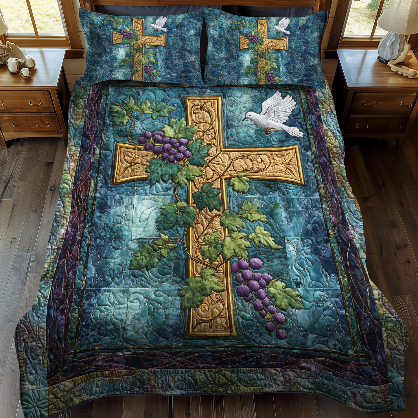 Timeless Faith 3-Piece Quilted Bedding Set - Single (59" x 70")