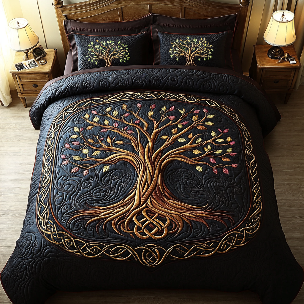 Timeless Growth 3-Piece Quilted Bedding Set - Single (59" x 70")