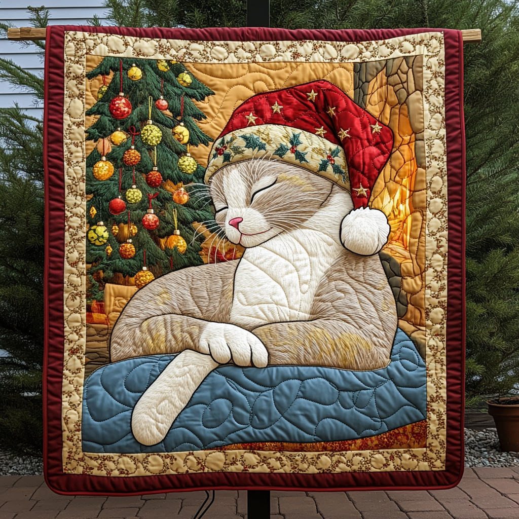 Tinsel And Tails Quilted Blanket - Throw (55" x 60")