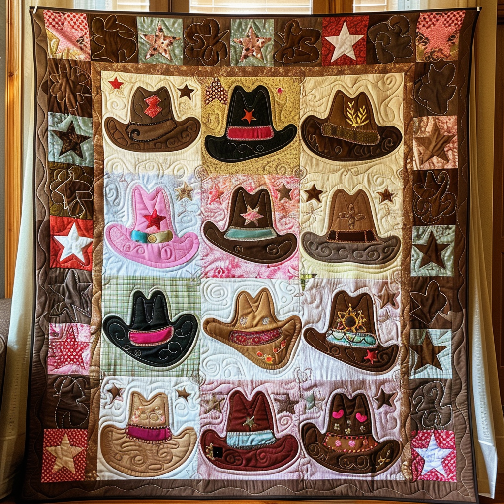 Trailblazer's Hat Quilted Blanket - Throw (55" x 60")