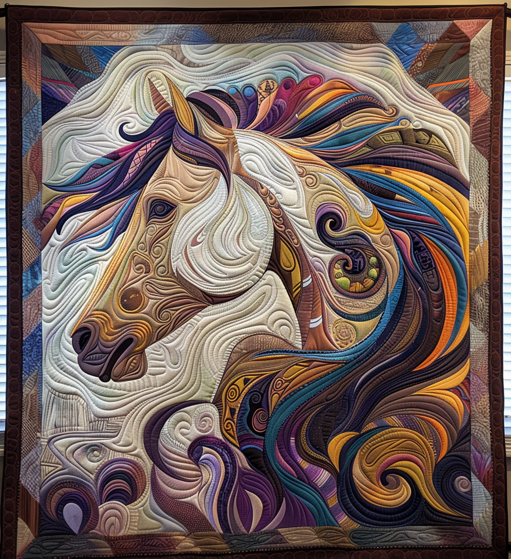 Trailblazing Mare Quilted Blanket - Throw (55" x 60")