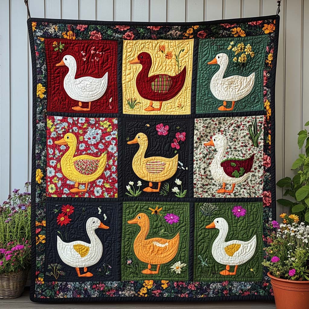 Tranquil Duck Scene Quilted Blanket - Baby (30" x 40")