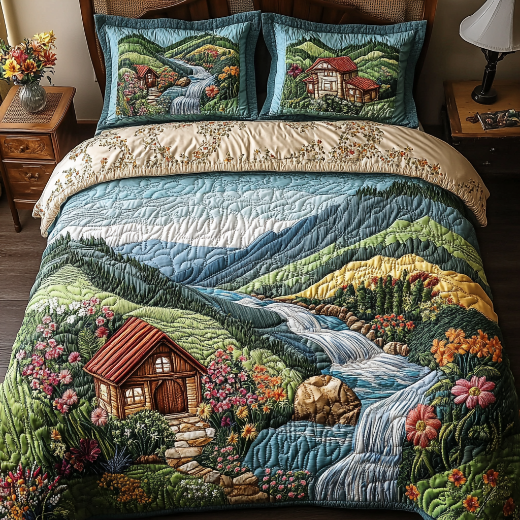 Tranquil Escape 3-Piece Quilted Bedding Set - Single (59" x 70")
