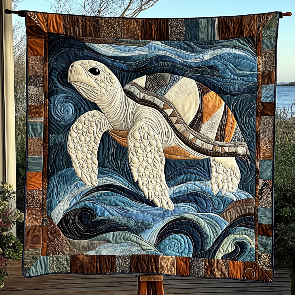 Tranquil Shell Journey Quilted Blanket - Throw (55" x 60")