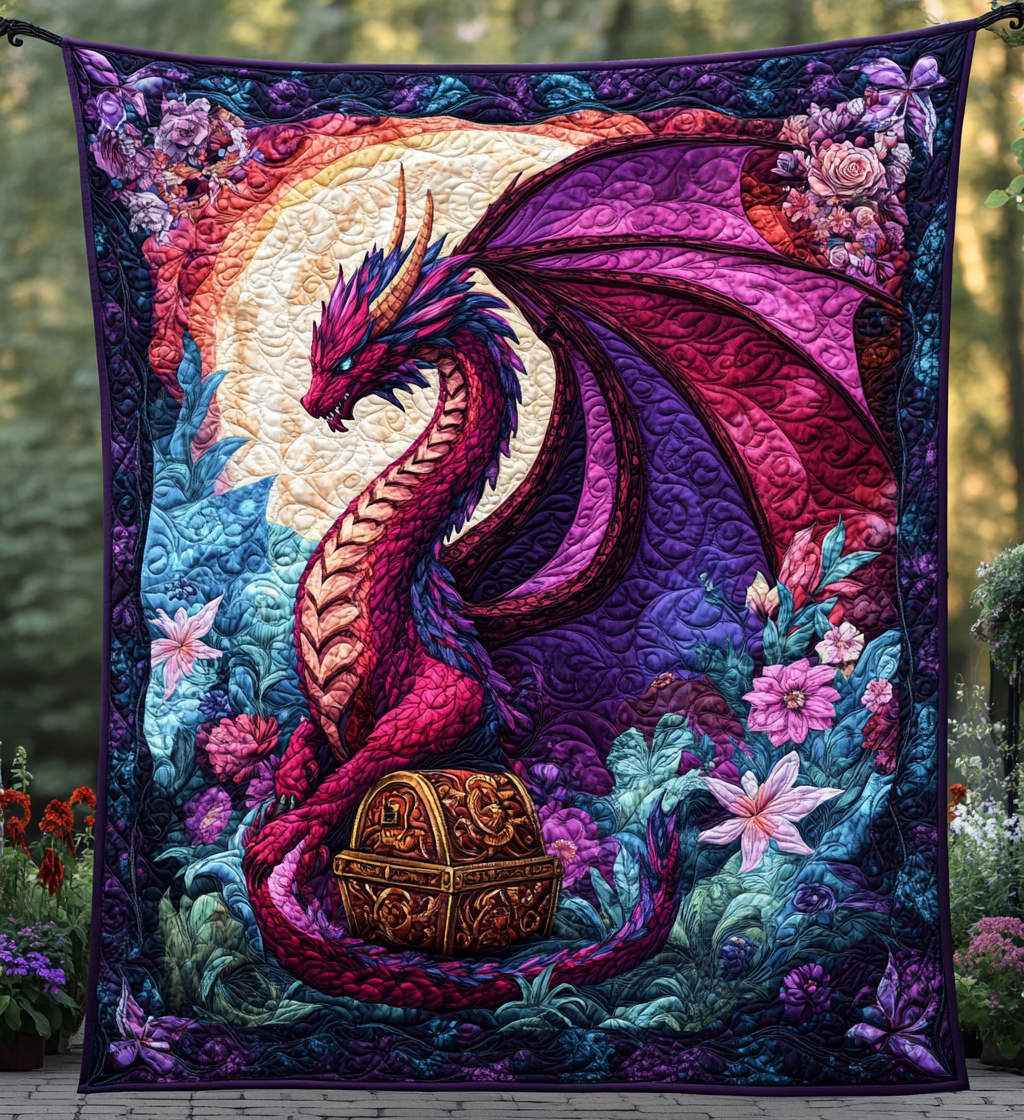 Treasure Of Dawn Quilted Blanket - Throw (55" x 60")