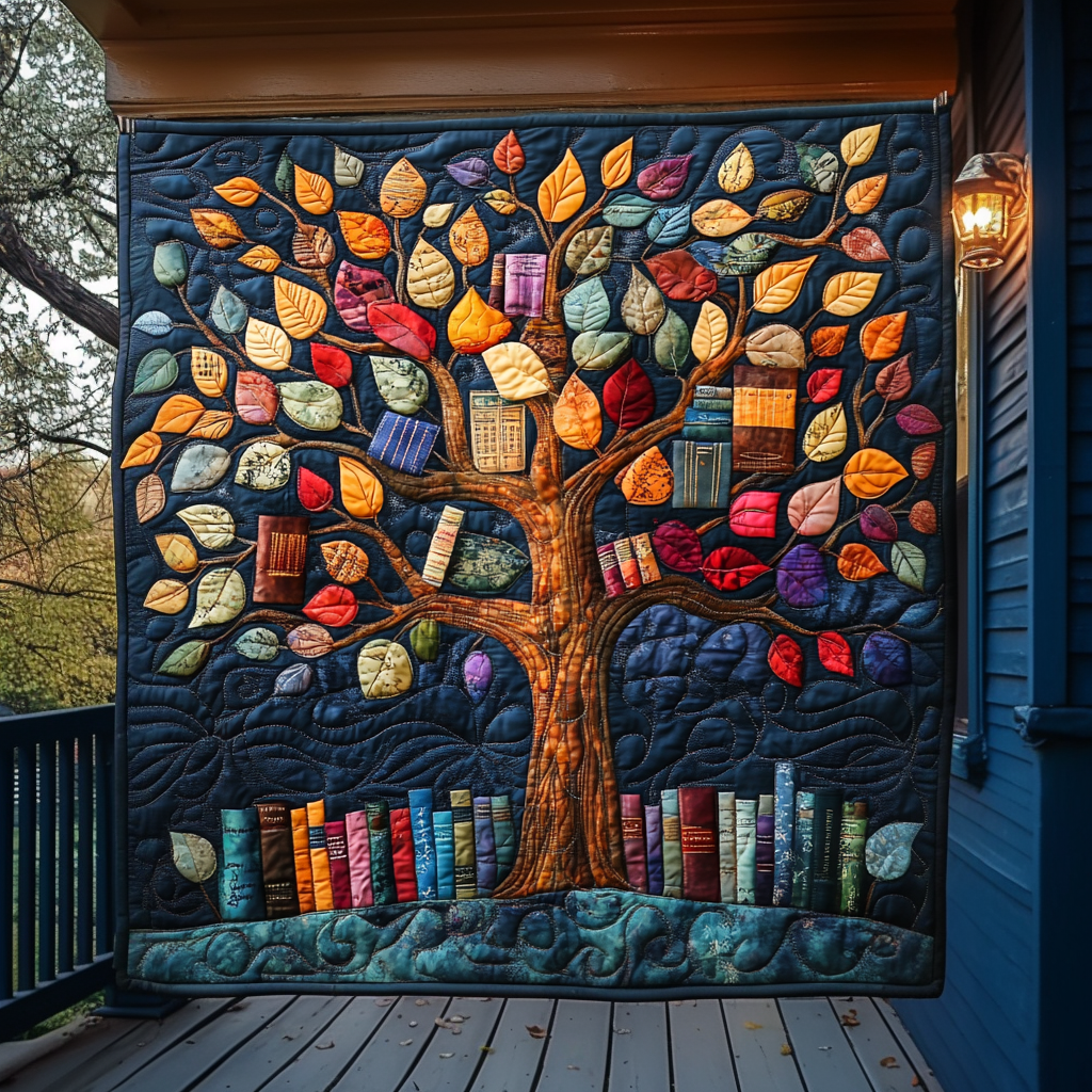 Tree Of Knowledge Quilted Blanket - Throw (55" x 60")
